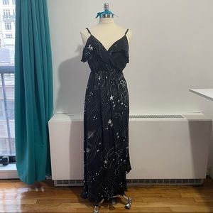 Moon and Stars Black Maxi Dress